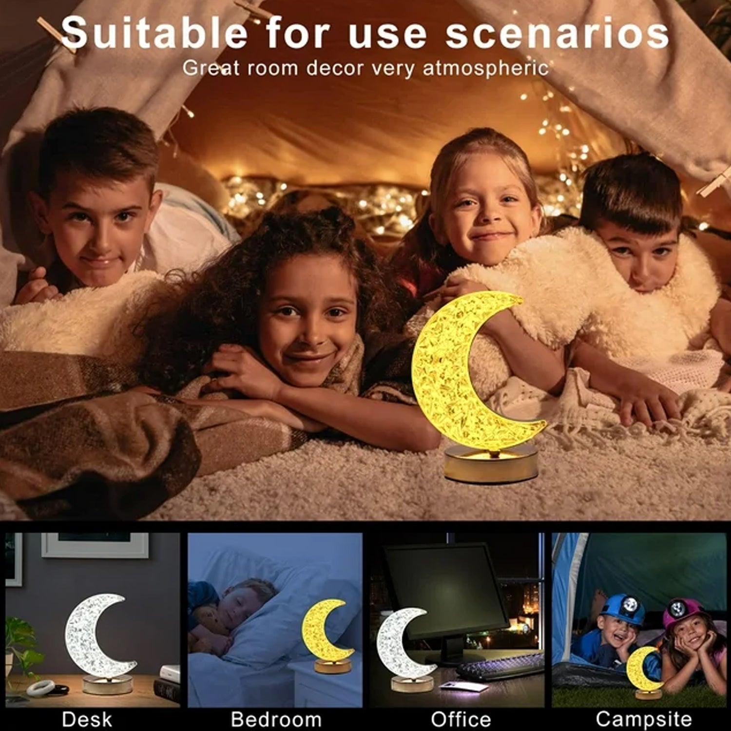 12570 Crystal Table Lamp | Moon Shape Touch Control Lamp with 3 Color | Metal Bedside Lamp for Kids Bedroom Romantic Desktop Nightstand | Stepless Dimming USB Charging Touch Night Light 12570 Crystal Table Lamp | Moon Shape Touch Control Lamp with 3 Color | Metal Bedside Lamp for Kids Bedroom Romantic Desktop Nightstand | Stepless Dimming USB Charging Touch Night Light